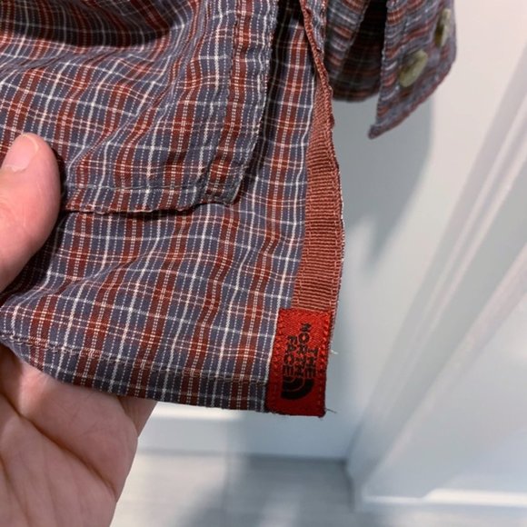 The North Face Long Sleeve Red Blue Plaid Shirt - Picture 4 of 11